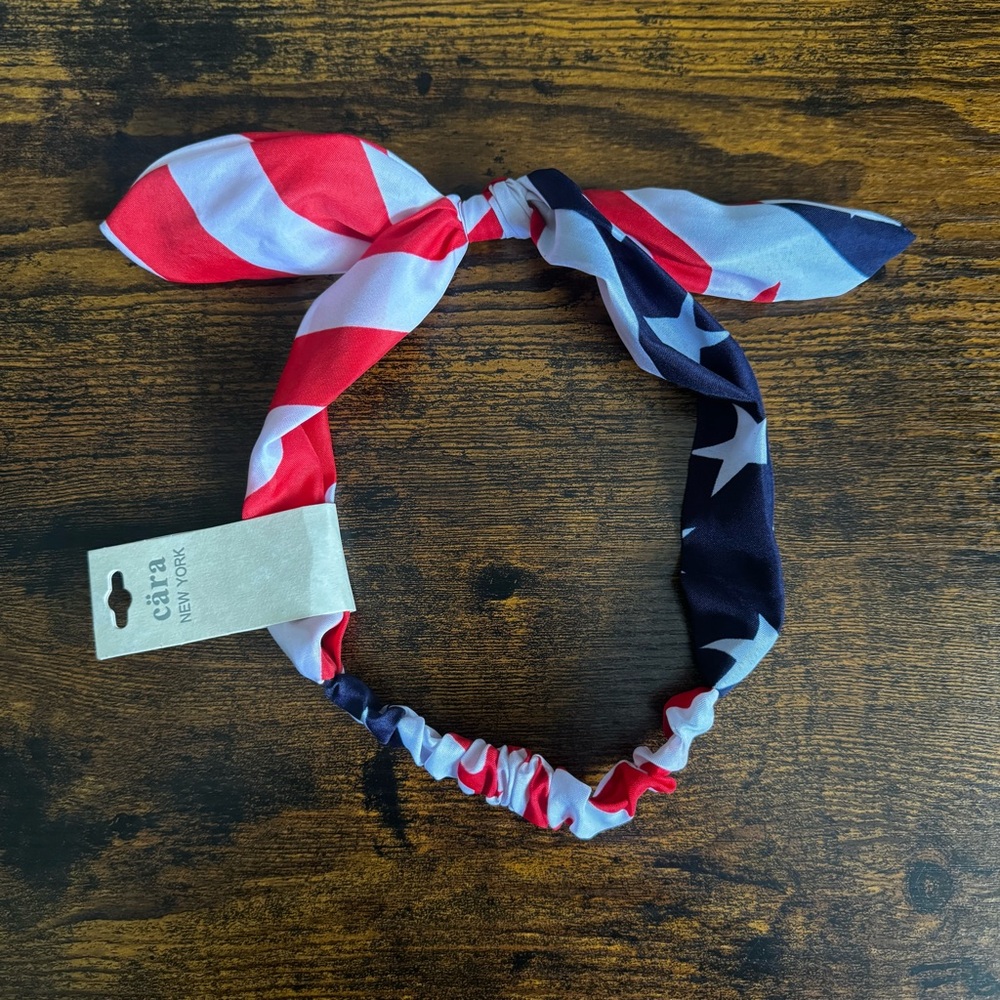 Cara New York Red White And Blue American Flag Patriotic Headband One Size